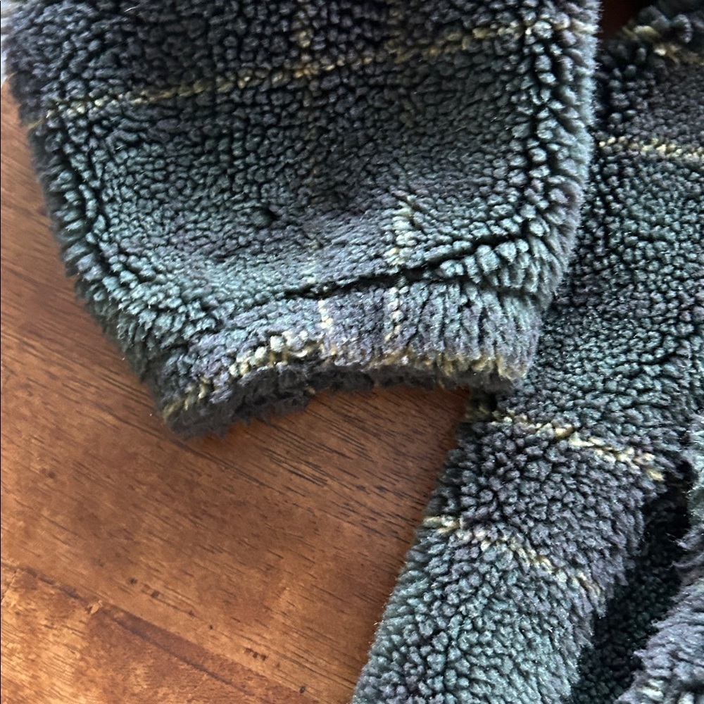 Womens Woolrich plaid half zip made in USA pullover dark green fleece size small - Picture 3 of 10